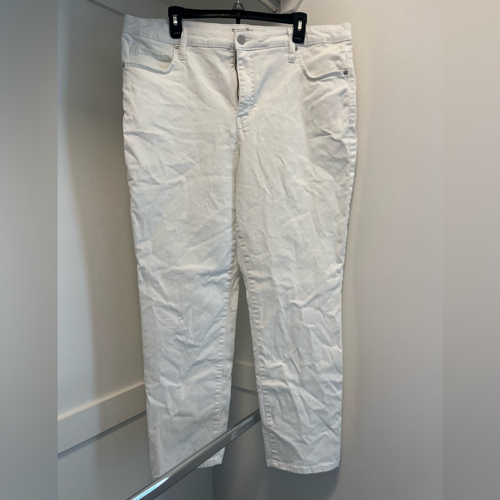 Terra & Sky White Cotton Blend Pants